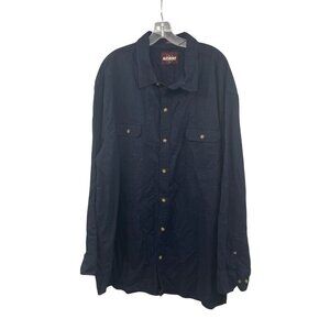 ALESBURY Men's Button Up Shirt Long Sleeve Navy/Speckled Size 3XL